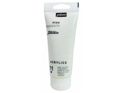 Pébéo Studio Acrylic 100 ml akrylová barva, odstín 011 běloba titanová
