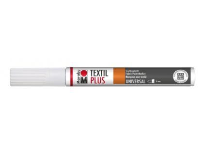 Fix na tmavý textil Marabu Textil Painter Plus 3 mm, barva bílá 070