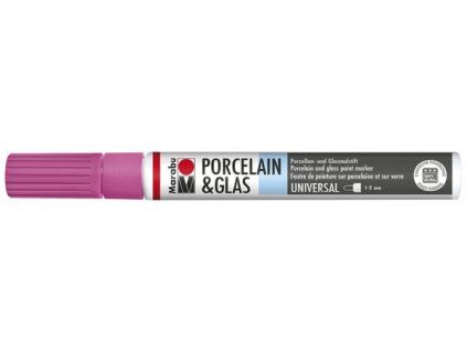 Marabu Porcelain Painter fix na porcelán a sklo, odstín růžová, šířka stopy 1-2 mm