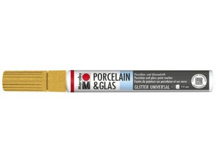 porcelain&glas marabu glitter gold 1,2