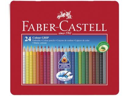 2411 5 akvarelove pastelky faber castel grip 2001 112423 24 barev v plechove etui