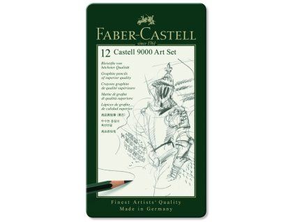 2690 2 umelecke grafitove tuzky faber castell 9000 art set 119065 12 ks kovova krabicka