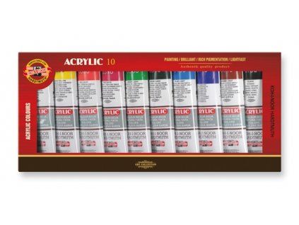 4298 akrylove barvy koh i noor 162704 sada 10 x 40 ml