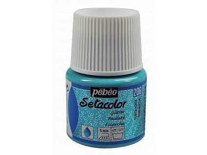 7253 barva na textil setacolor light glitter 45 ml tyrkysova 206