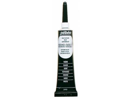 8699 kontura na sklo pebeo cerne relief kontura 20 ml cerna