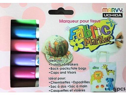 10493 sada 6 ks pastelovych fixu na textil marvy 560