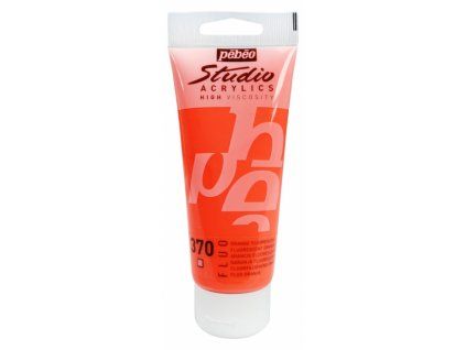11915 akrylova barva pebeo studio acrylic 100 ml 370 oranzova fluo
