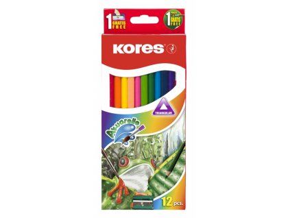12479 1 pastelky akvarelove trojhrane 12 barev kores
