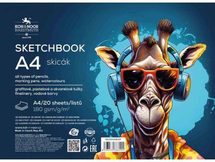 Skicák A4 20 listů 180 g Koh-i-Noor