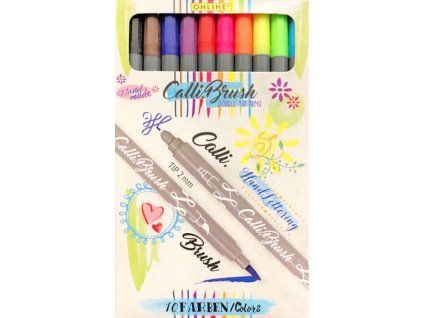 Kaligrafické popisovače Calli.Brush set 10 barev