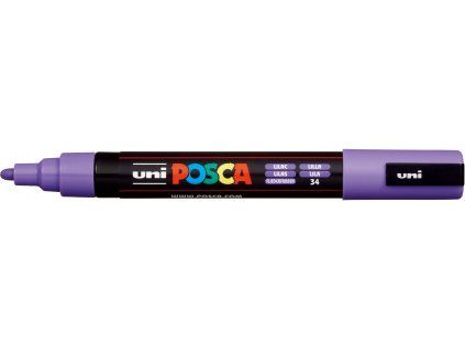Akrylový popisovač Uni Posca PC-5M 1,8-2,5 mm, barva lila 34, krycí akrylová barva