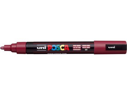 Akrylový popisovač Uni Posca PC-5M 1,8-2,5 mm, odstín bordeaux, krycí stopa