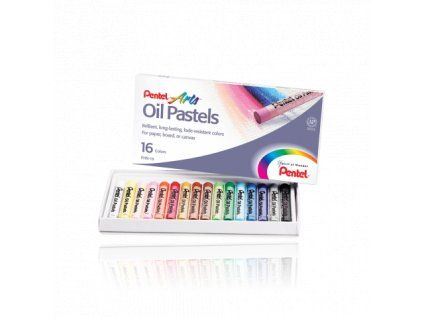 Olejové pastely Pentel, sada 16 barev pro kresbu na papír a karton