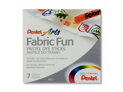 Pentel voskovky na textil, sada 7 barev pro malování na textil a zažehlení