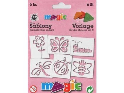 Magic papírové šablony sada C Léto, 6 motivů pro kreativní dekorování povrchů