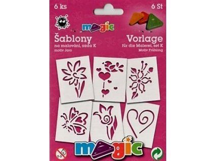 Magic papírové šablony sada K, 6 motivů s jarní tématikou pro kreativní tvoření