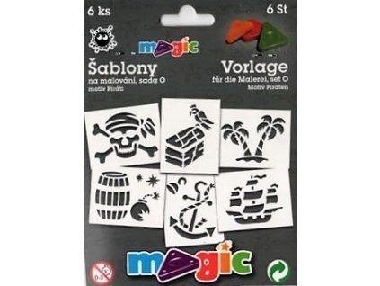 Magic papírové šablony sada 6 motivů s pirátskou tématikou pro dekorování