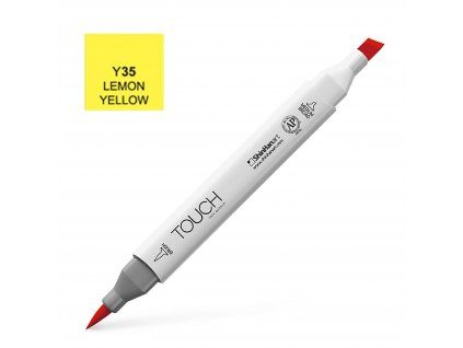 Designérský fix ShinHan Art Touch Brush, odstín Y35 Lemon Yellow, hrot štětec 5 mm