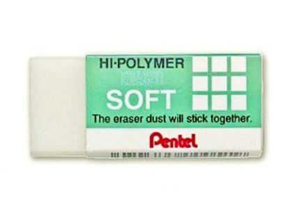 Pentel HiPolymer Soft, jemná mazací pryž pro tužky, 1 žmolek, přesné gumování