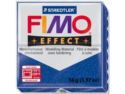 FIMO Effect polymerová hmota 57 g, glitrová modrá odstín 302, značka Staedtler
