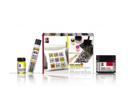 Marabu Soft Linol Set, sada pro tisk na textil a akvarelové malování na textil