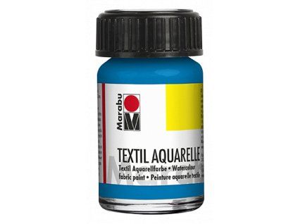 Marabu Textil Aquarelle 15 ml, barva na textil, odstín 056 modrá cyan