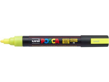 Akrylový popisovač Uni Posca PC-5M fluo žlutý, šířka stopy 1,8 až 2,5 mm