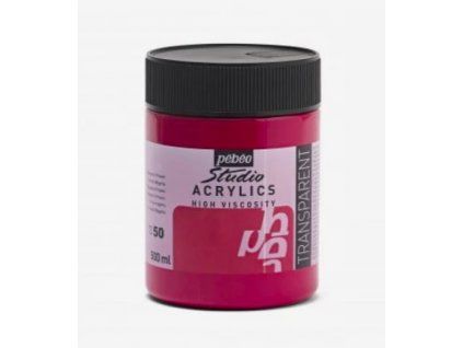 Akrylová barva Pébéo Studio Acrylic 500 ml, odstín červená magenta 50, hustá viskózní barva
