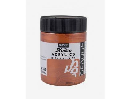 Pébéo Studio Acrylic 500 ml akrylová barva, irizující měděná 355, metalický efekt