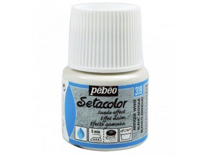 Pébéo Setacolor semišová barva na textil 45 ml, odstín bílá antická 319