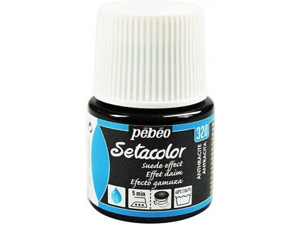 Pébéo Setacolor semišová barva na textil 45 ml, odstín černá antracitová 320