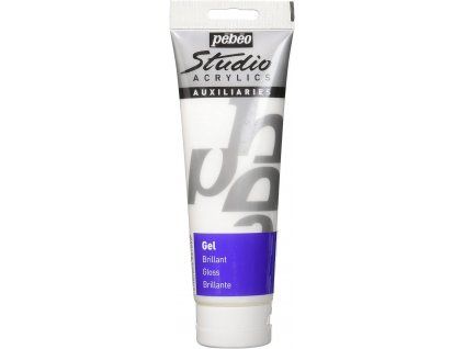 Pébéo Studio lesklý gel pro akrylové barvy 250 ml, transparentní nežloutnoucí přípravek