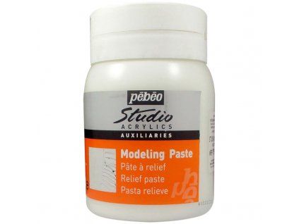 Pébéo Studio modelovací pasta 500 ml, hustá matná pasta pro reliéfní malbu s akrylovými barvami