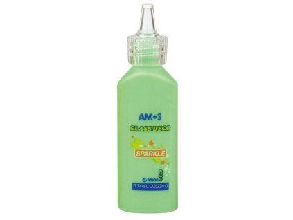 Amos Glass Deco 22 ml slupovací barva na sklo s konfetami, zelená varianta