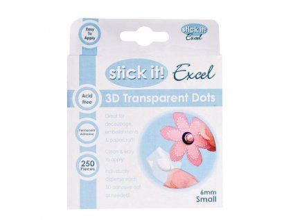 Docraft transparentní oboustranně lepící gelové body, průměr 6 mm, 250 ks v balení