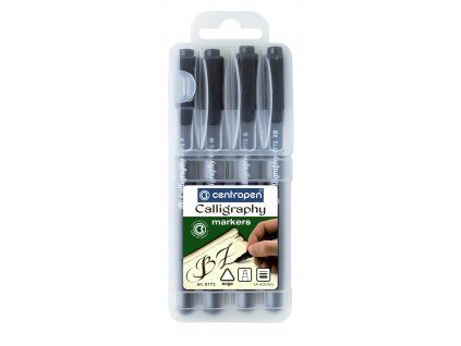 Centropen kaligrafické popisovače sada 4 ks, šířky hrotů 1,4 až 4,8 mm
