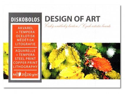Akvarelový blok SPM Diskobolos A2 230 g, 20 listů, lepený po celém obvodu