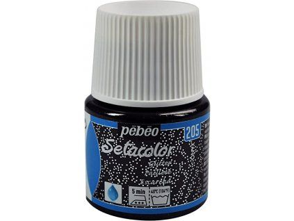 Pébéo Setacolor Light Glitter 45 ml, barva na textil s glitrový efektem, odstín Černá onyx 205