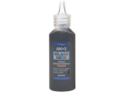 Amos Kontura Glass Deco 22 ml černá, konturovací pasta pro obrysy na fólii