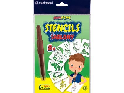 Centropen papírové šablony k foukacím fixům, set E+ ZOO, sada 8 motivů