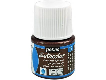 Pébéo Setacolor Shimmer Opaque 45 ml, krycí perleťová barva na textil, odstín Hnědá čokoláda 75