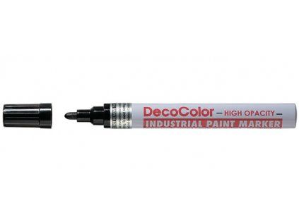 Lakový popisovač Marvy Deco Color 728 silný, černá barva, hrot 3-5 mm
