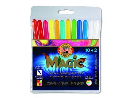 Koh-I-Noor Magic fixy měnící barvu, sada 10+2 kusů, šířka stopy 1,5 mm