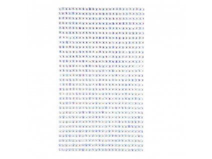 Nalepovací kamínky dpCraft 3 mm, 806 ks, stříbrné s duhovými odlesky