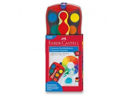 Vodové barvy Faber-Castell Connector sada 12 barev, 30mm spojovací bločky