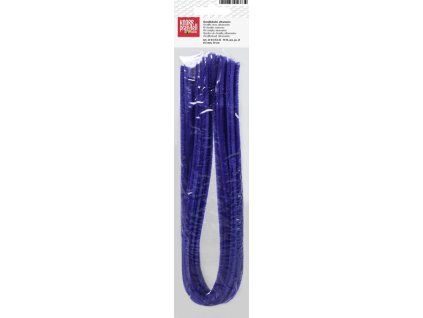 Heyda plyšový drát 8 mm, délka 50 cm, balení 10 ks, barva modrá ultramarín
