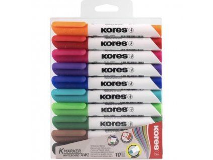 Kores K-Marker sada 10 popisovačů na bílé tabule a flipcharty, hrot 3 mm