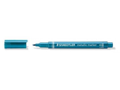 Staedtler dekorační metalický popisovač modrý, šířka stopy 1-2 mm, permanentní inkoust