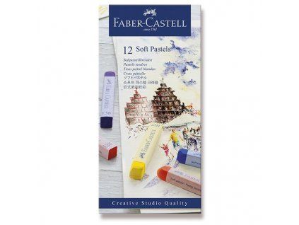 Faber-Castell Soft Pastel sada 12 suchých pastelů, intenzivní barvy, měkké křídy