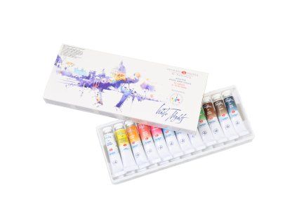 Sada akvarelových barev White Nights od Nevskaya Palitra, 12 tub po 10 ml v papírové krabičce
